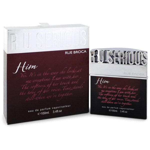 R U Serious Him by Rue Broca Eau De Parfum Spray 3.4 oz for Men Hot on Sale