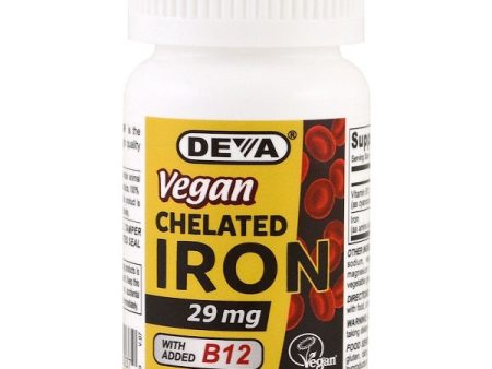 DEVA - Vegan Chelated Iron with added B-12 - 90 Tablets For Discount