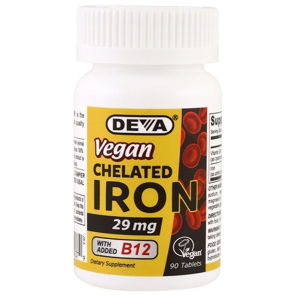 DEVA - Vegan Chelated Iron with added B-12 - 90 Tablets For Discount